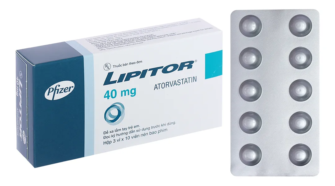 Thuốc hạ mỡ máu Lipitor 40mg