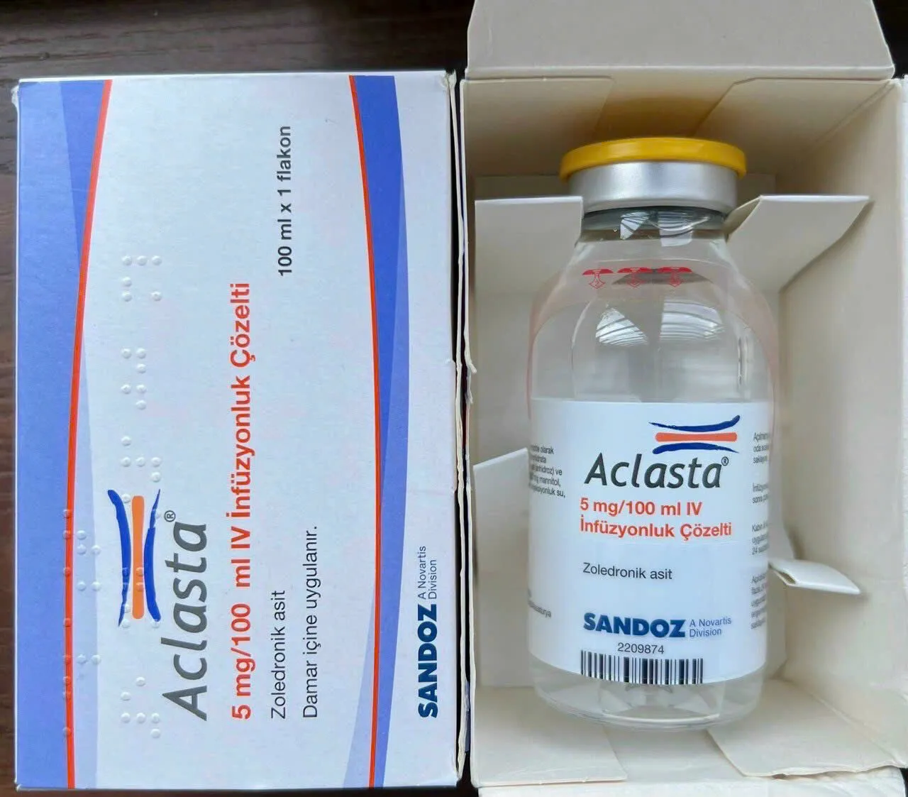 Thuốc điều trị loãng xương Aclasta 5mg/100ml