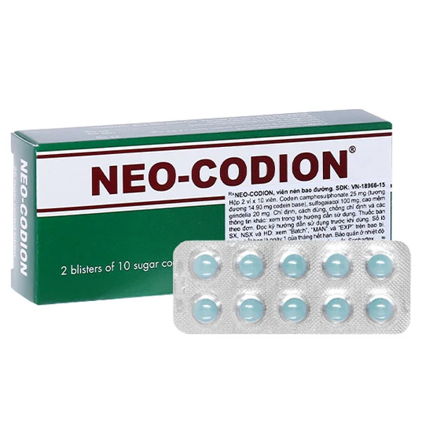 Thuốc trị ho khan Neo Codion 25mg